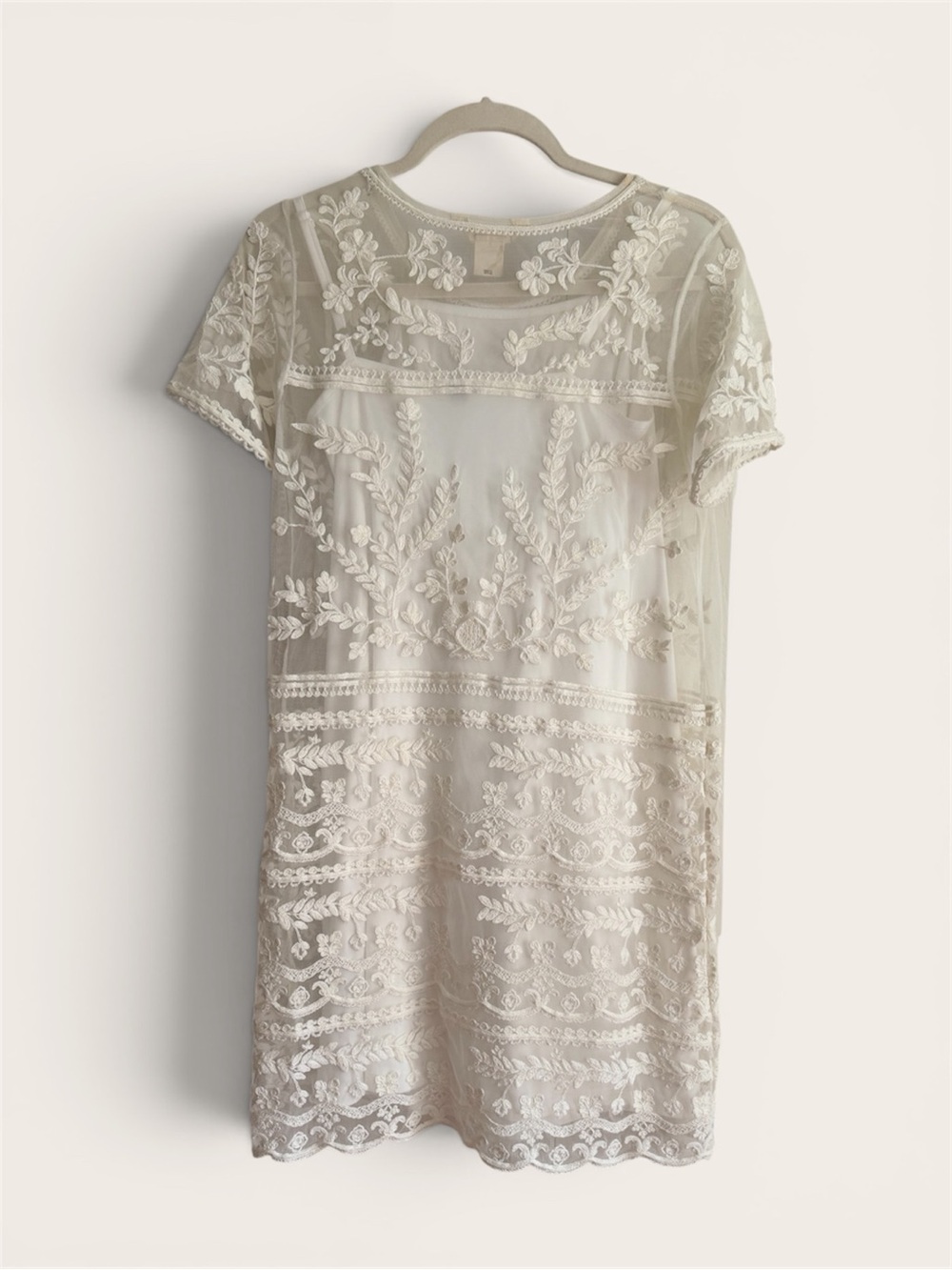 Ivory Lace Overlay Dress